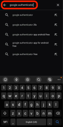 Search for Google Authenticator