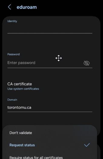Eduroam Android cert accept