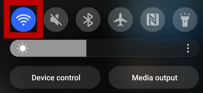 Android settings menu with wireless icon highlighted