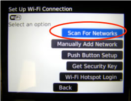 Select Scan for Networks