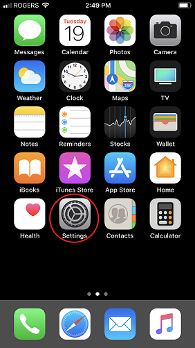 Select the Settings icon from your devices home screen