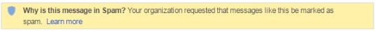 Example of yellow bar above the message Example of yellow bar above the message
