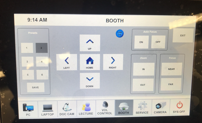 Creston panel settings to switch from inputs by simply selecting on the panel home bar