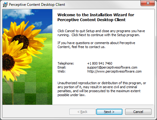 Perceptive Content Desktop Client Screen