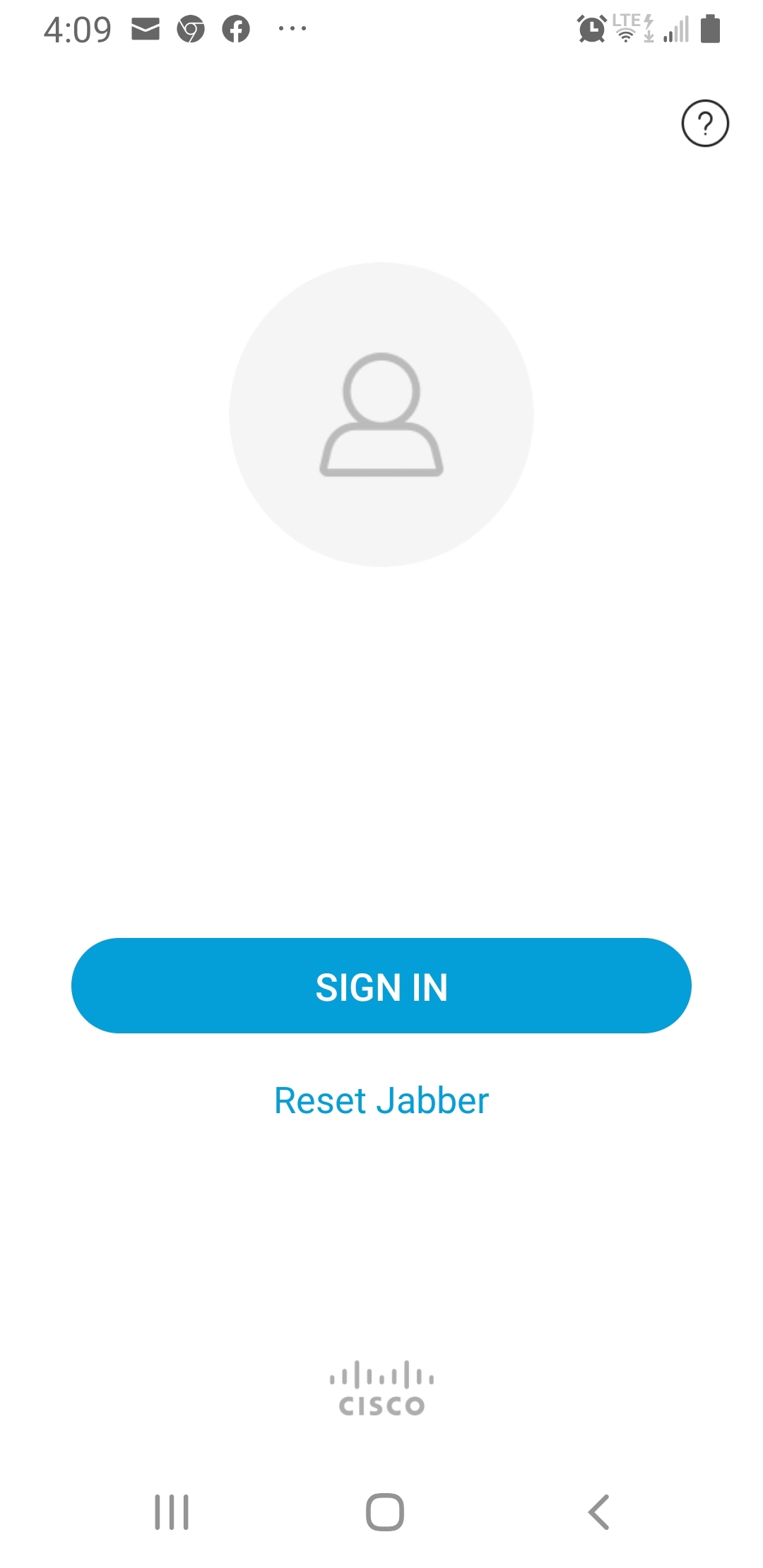 Jabber sign in page