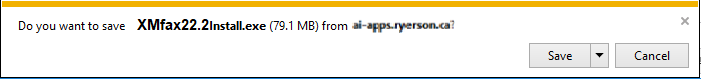 XM Fax .exe install confirmation pop-up