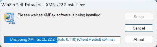 Second XM Fax installation message prompt