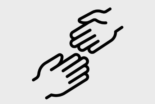 Icon of two hands reaching for one another