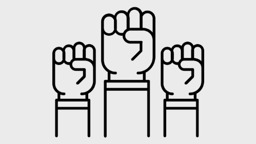 Icon of three fists in the air