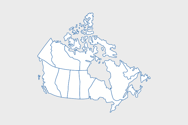 Graphic visualization of map of Canada