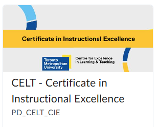 Screenshot of the CIE module as it appears on D2L Brightspace 