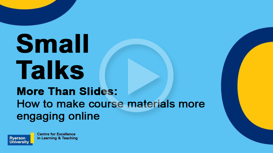 View: More than slides: How to make course materials more engaging online