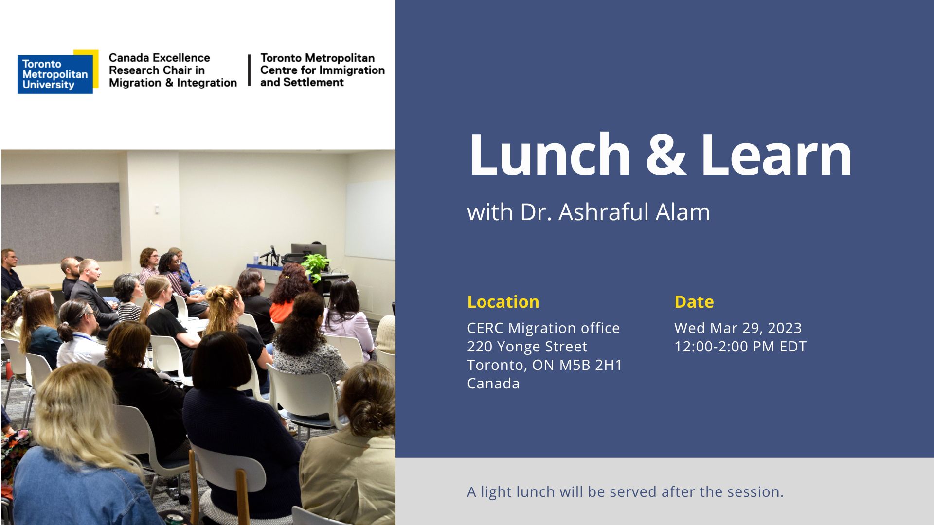 Lunch & Learn event with Dr. Ashraful Alam 