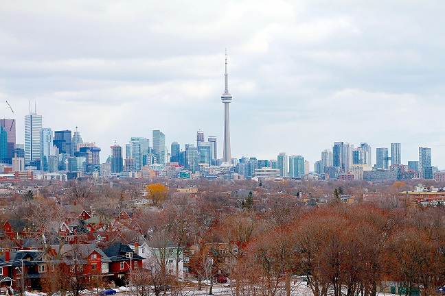 Toronto landscape with CN Tower in the middle