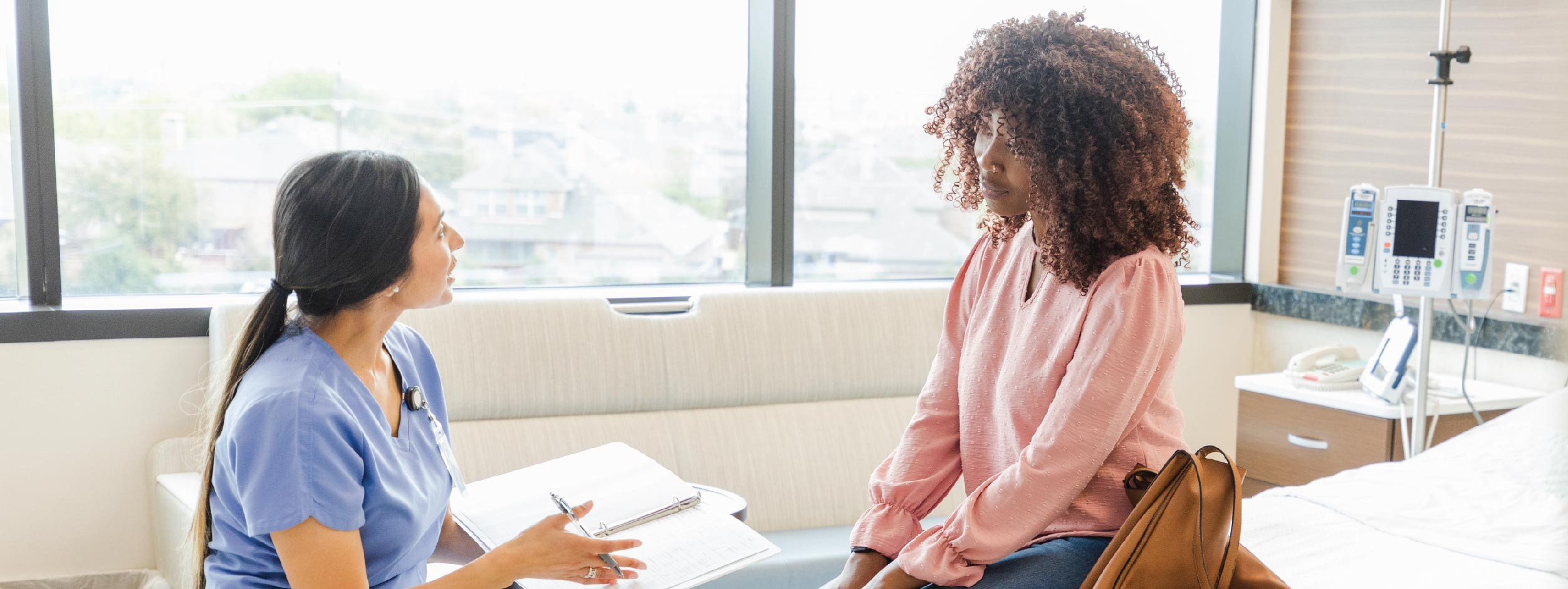Doctor and patient in medical room