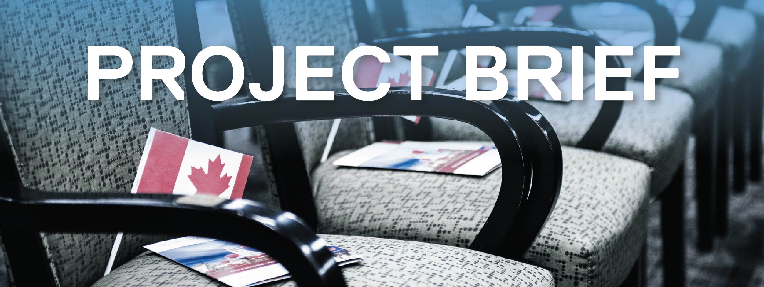 Canada flag and pamphlet on chair