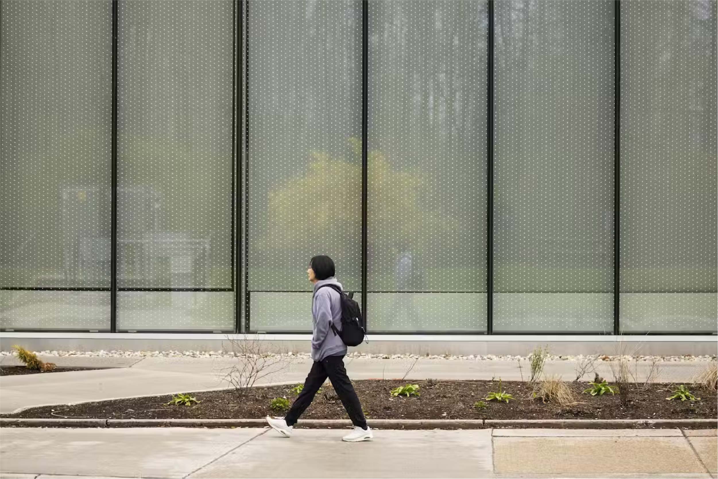 A student walks on the Conestoga College campus in Kitchener, Ont., in April 2024. THE CANADIAN PRESS/Nick Iwanyshyn