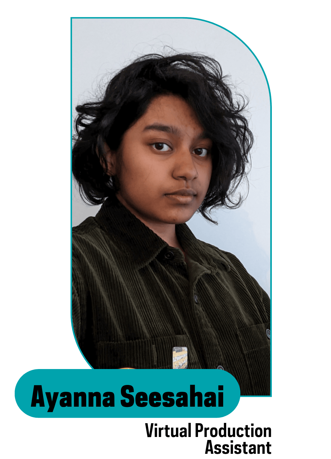 short haired girl with dark clothing