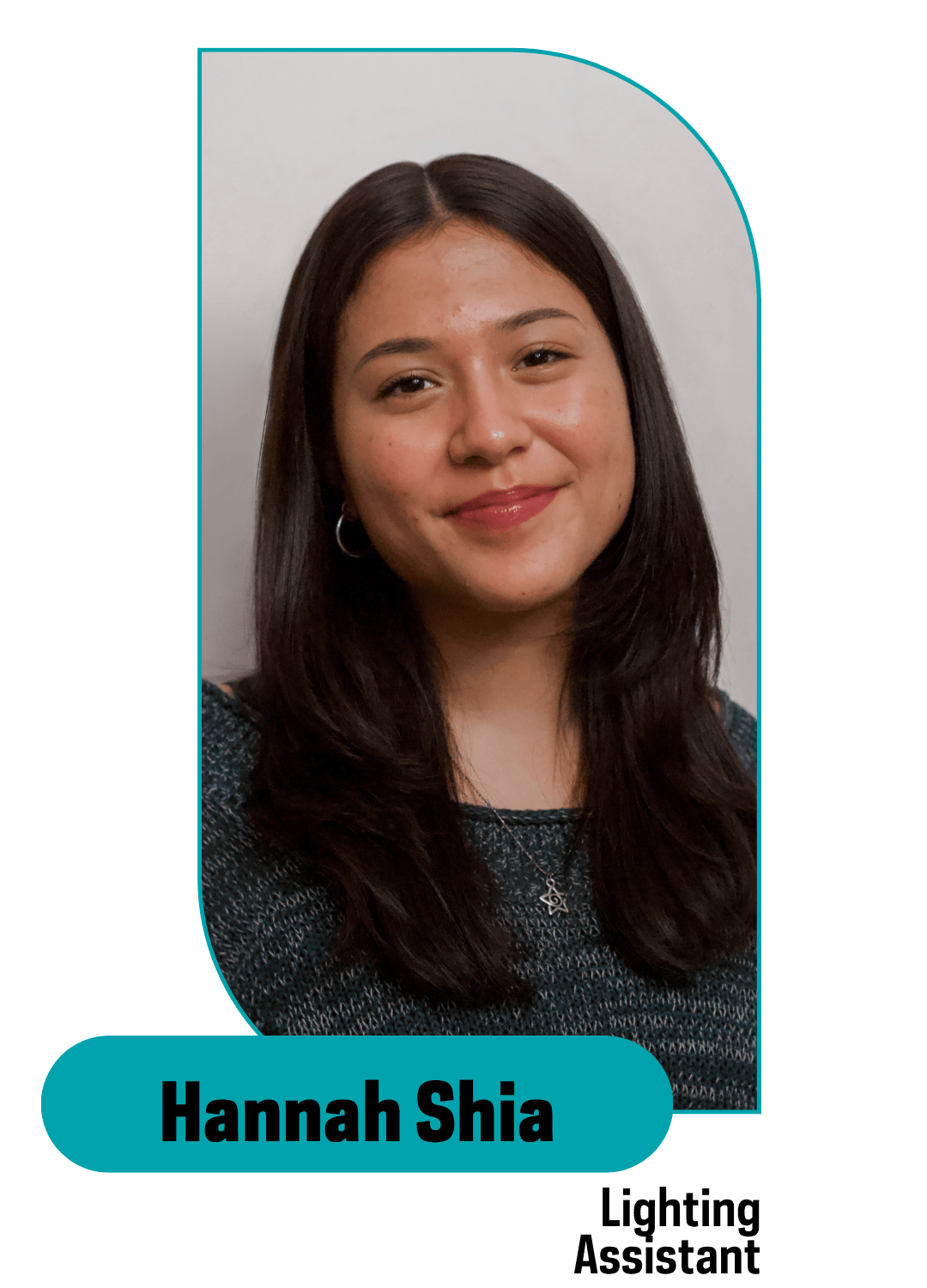 smiling dark haired girl with dark clothing