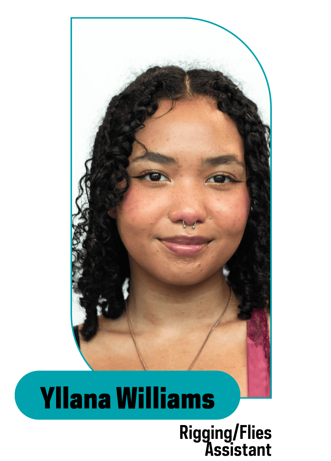 headshot of smiling girl standing in white background 