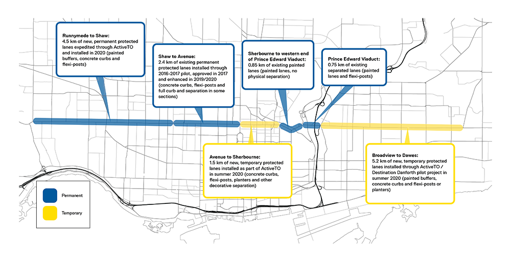 Map of Bloor Danforth Corridor w Annotation