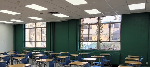A newly painted classroom wall