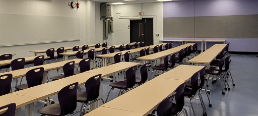 A fully refreshed, flat classroom on Toronto Metropolitan University Campus