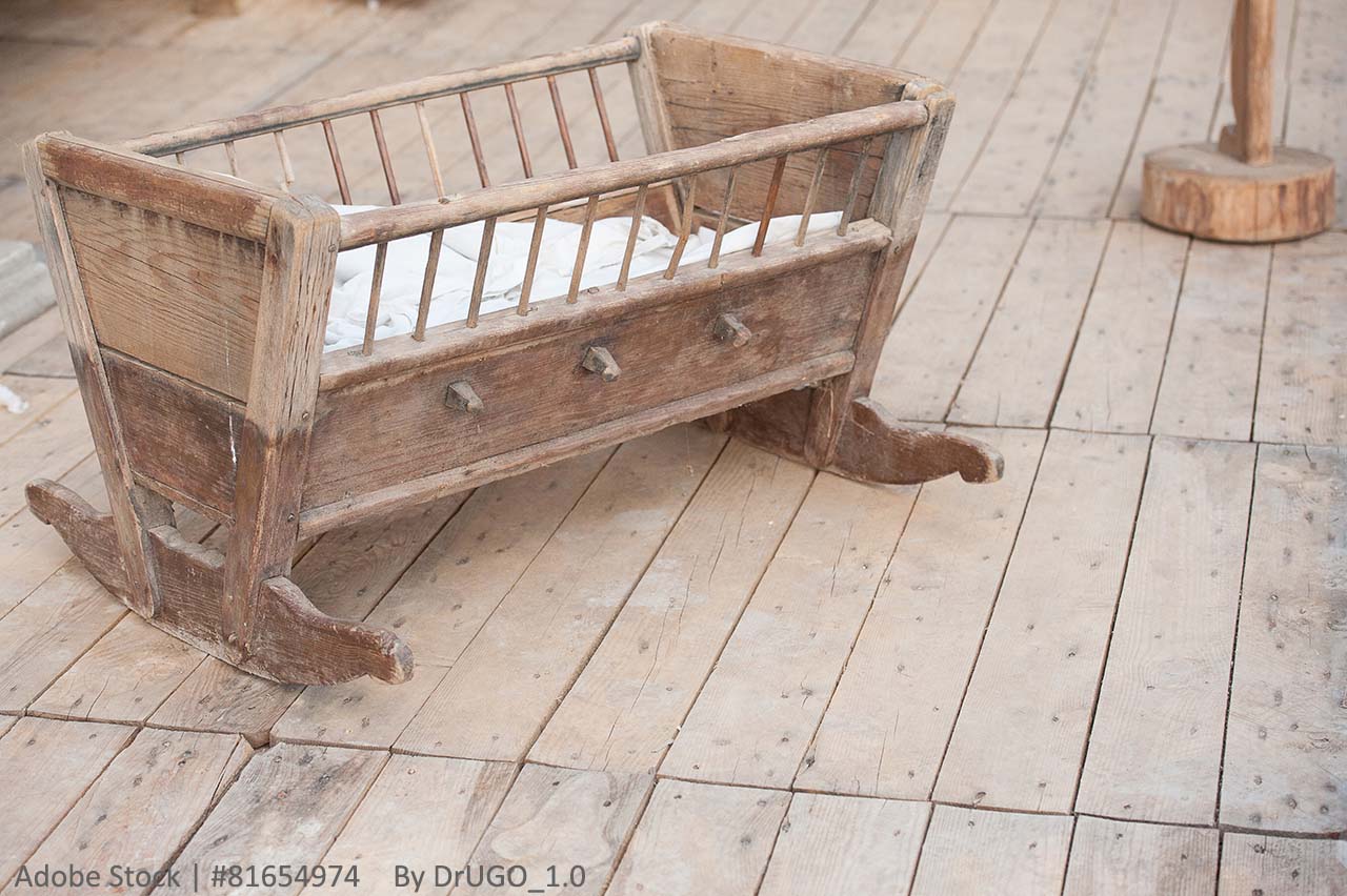 Picture of old baby cradle