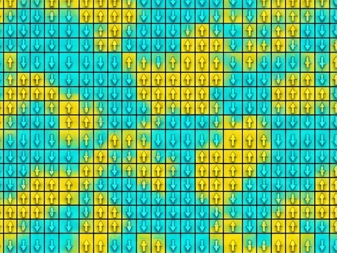Grid of arrows representing 2-dimensional Ising model