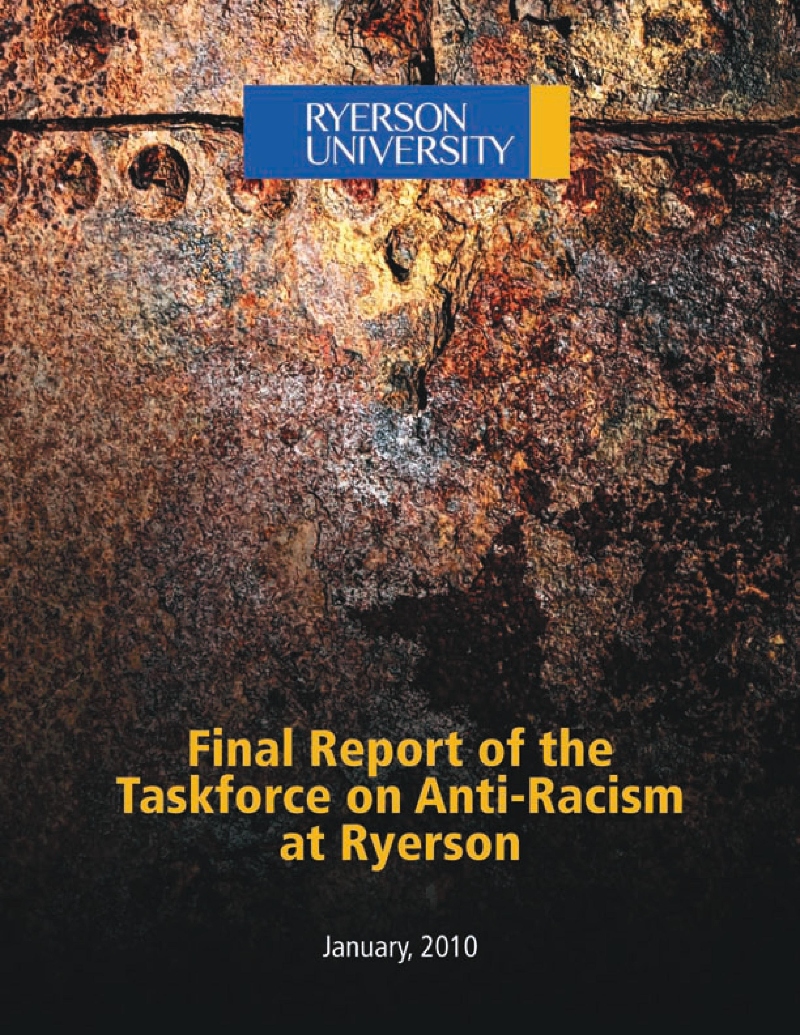 Cover of the 2010 Taskforce on Anti-Racism at TMU Final Report