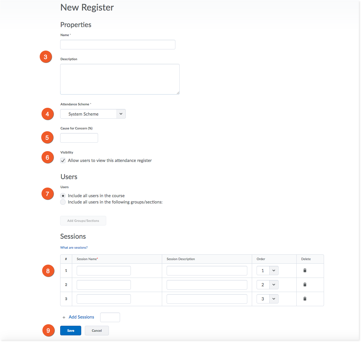 Attendance Tool - Create a Register