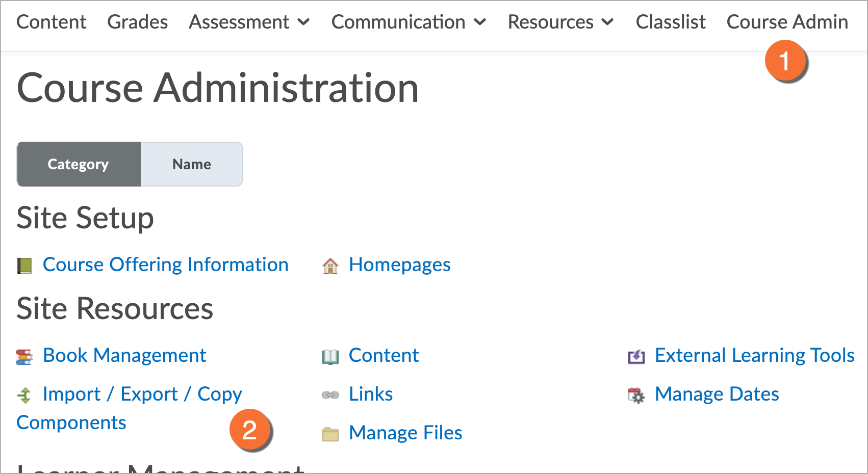 Go to Import/Export/Copy Components in the Course Admin