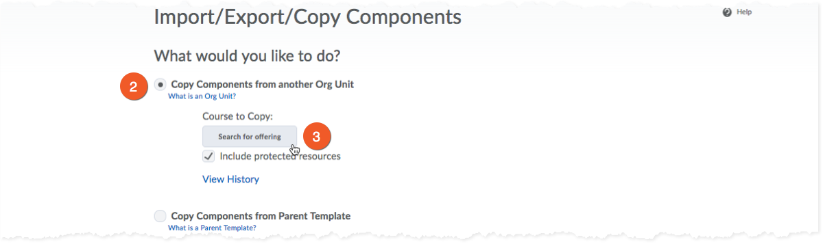 Copying content - finding and selecting the course shell to copy from