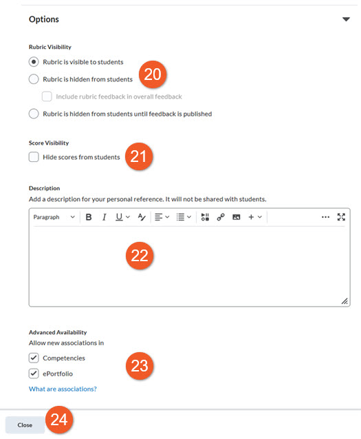 Create a rubric