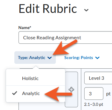 Create a rubric