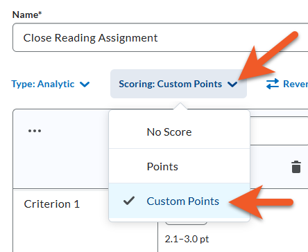 Select scoring method