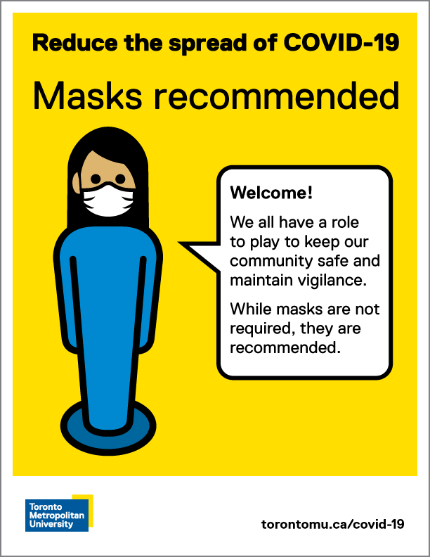 Image of a poster with a female figure recommending vigilance and mask-wearing.