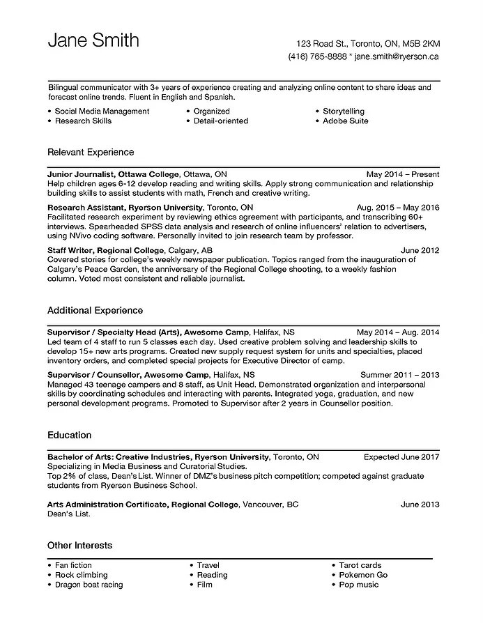 help with resume toronto