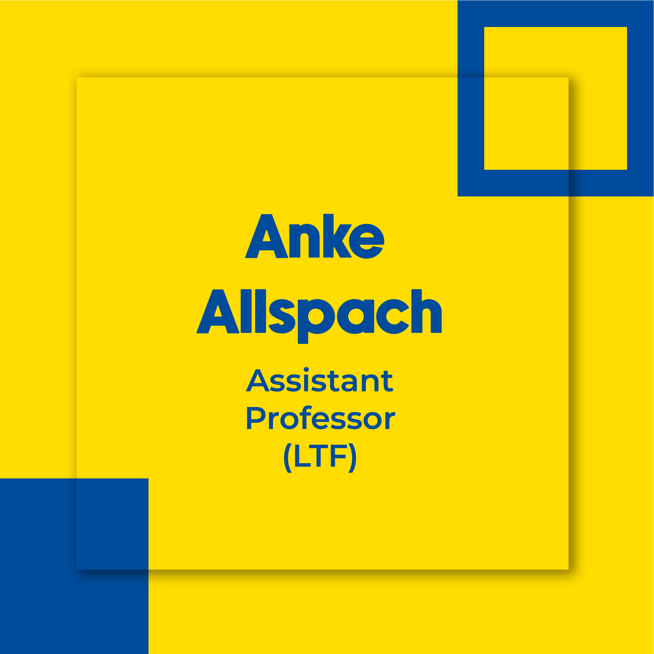 Anke Allspach, Assistant Professor