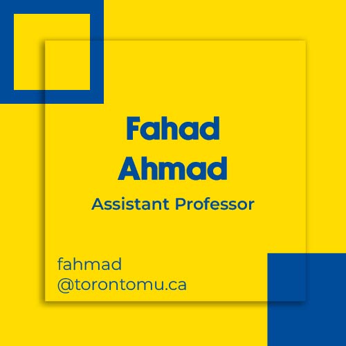 Fahad Ahmad, Assistant Professor