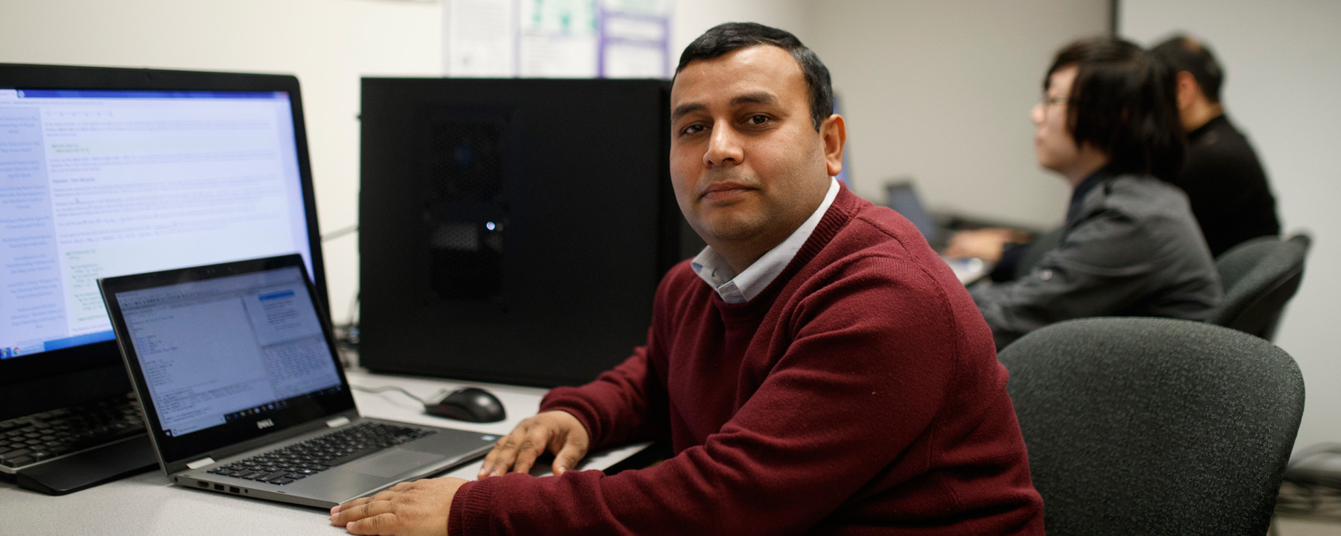 Computer science graduate studies student working in the DSMP lab.