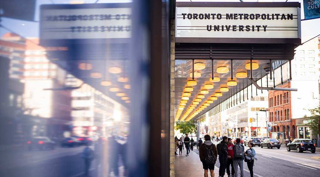 Toronto Metropolitan Unviersity sign at Mattamy Athletic Centre