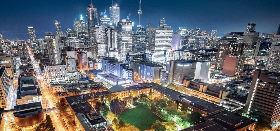 Toronto Metropolitan Campus, Downtown Toronto at Night