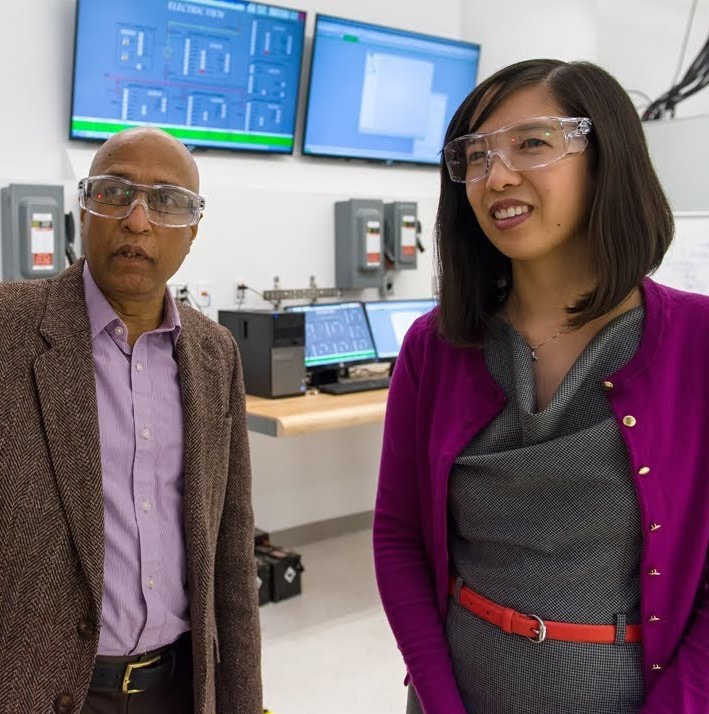 Two people touring the Centre for Urban Energy facilities