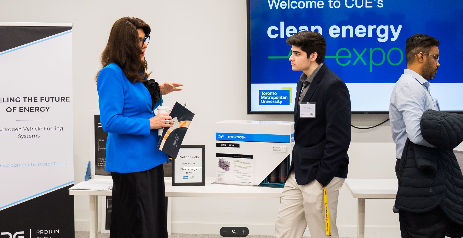 CEZ Booth giving information to students