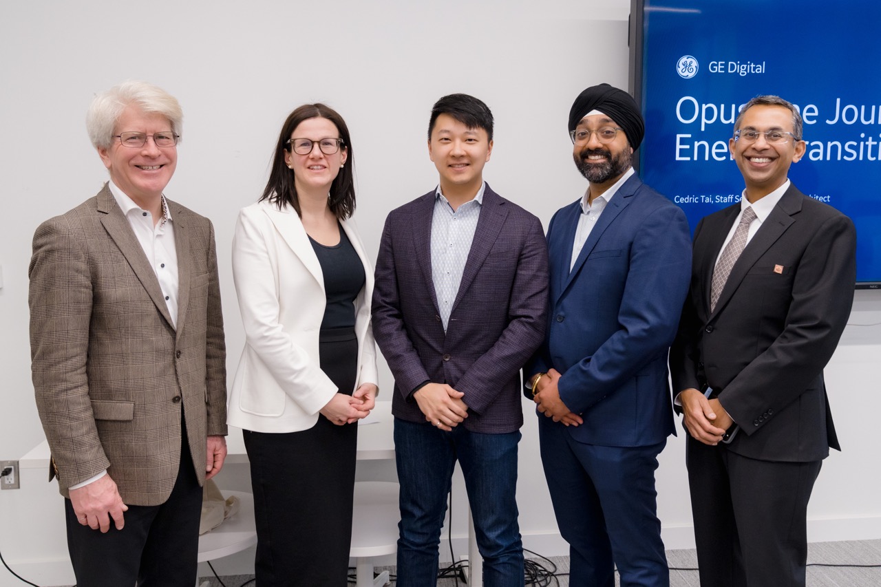 Speakers Harneet Panesar, Katherine Sparkes, and Cedric Tai, with Dr. Bala Venkatesh and John MacRitchie 