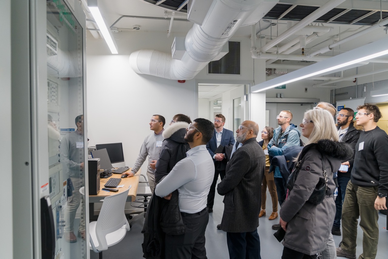 Interested guests at the Schneider Electric Smart Grid Lab