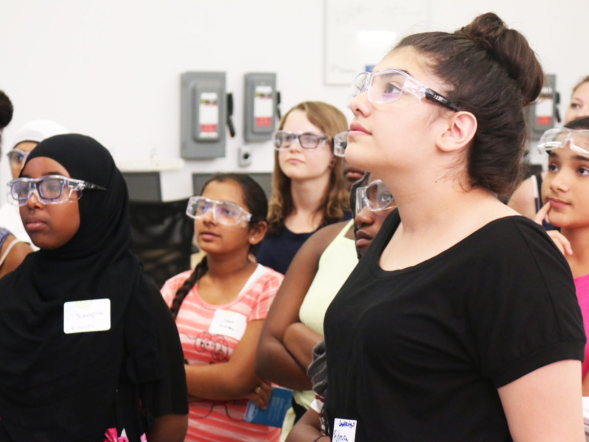 STEM girls at Schneider Electric Smart Grid Lab