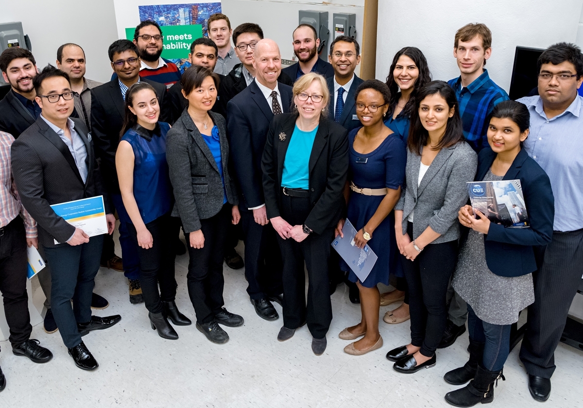 Student award winners, sponsors, and CUE staff and researchers.