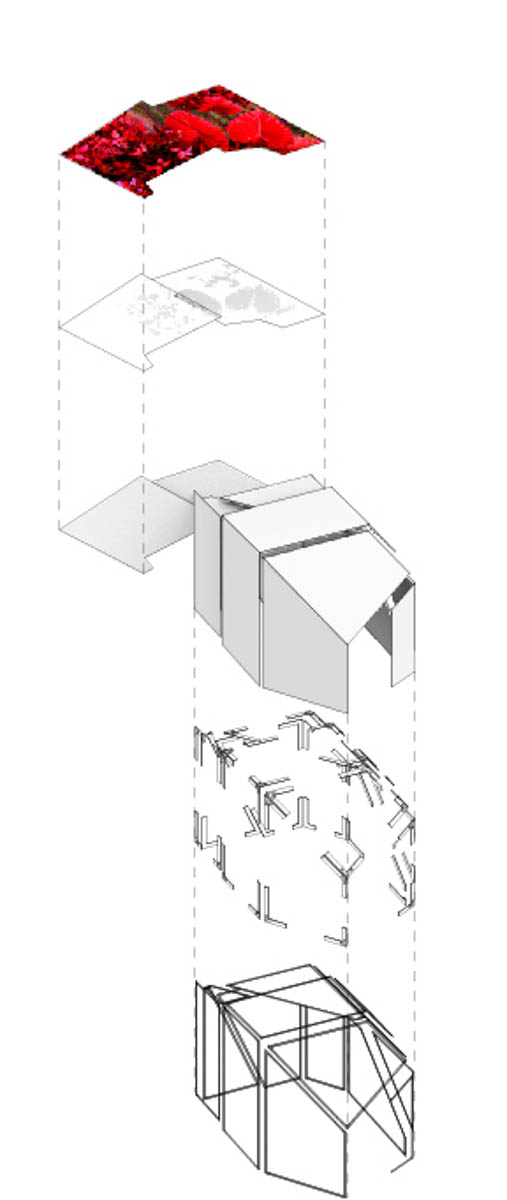 An image of 3 printed panels displayed through a store-front window.